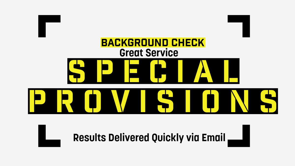 Police Check Special Provision with no identity document