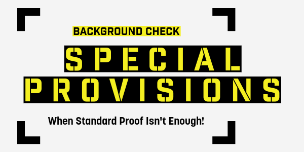 Special Provisions Police Check